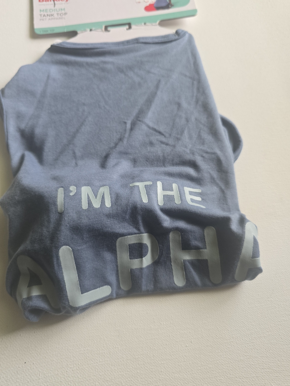 Boots & Barkley Blue "I'm The Alpha" Dog Tank Top